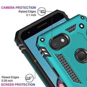 LUMARKE Google Pixel 3A Case with Screen Protector,Pass 16ft. Drop Tested Military Grade Cover with Magnetic Ring Kickstand Car Mount Holder,Protective Phone Case for Google Pixel 3A Teal