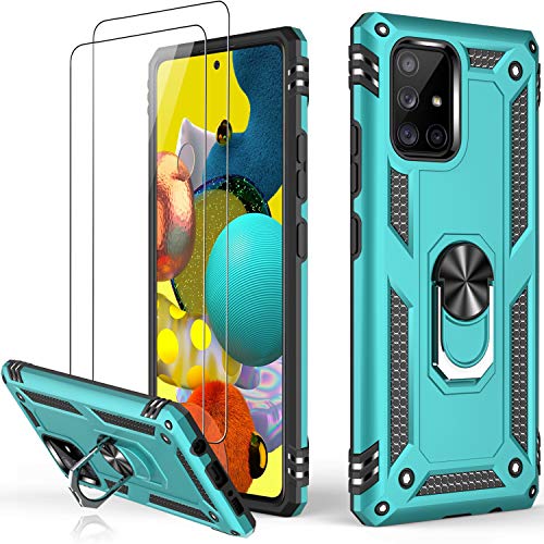 LUMARKE Galaxy A51 5G Case,Pass 16ft. Drop Tested Military Grade Cover with Magnetic Ring Kickstand Compatible with Car Mount Holder,Protective Phone Case for Samsung Galaxy A51 5G Teal