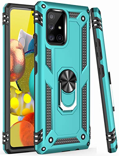 LUMARKE Galaxy A51 5G Case,Pass 16ft. Drop Tested Military Grade Cover with Magnetic Ring Kickstand Compatible with Car Mount Holder,Protective Phone Case for Samsung Galaxy A51 5G Teal