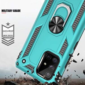 LUMARKE Galaxy A51 5G Case,Pass 16ft. Drop Tested Military Grade Cover with Magnetic Ring Kickstand Compatible with Car Mount Holder,Protective Phone Case for Samsung Galaxy A51 5G Teal