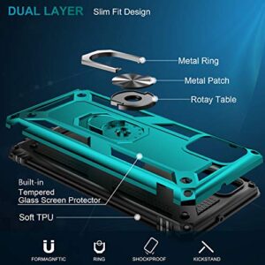 LUMARKE Galaxy A51 Case,Pass 16ft. Drop Tested Military Grade Cover with Magnetic Ring Kickstand Compatible with Car Mount Holder,Protective Phone Case for Samsung Galaxy A51 4G LTE Teal