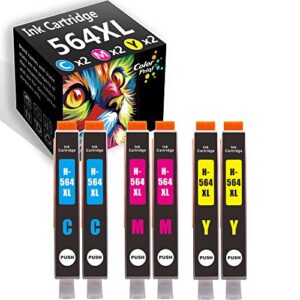 colorprint compatible 564xl ink cartridge replacement for hp 564 xl for 4620 4622 3520 3522 7510 7520 7525 6520 5520 6510 5510 7515 b8550 c6380 printer (6-pack, 2c2m2y)