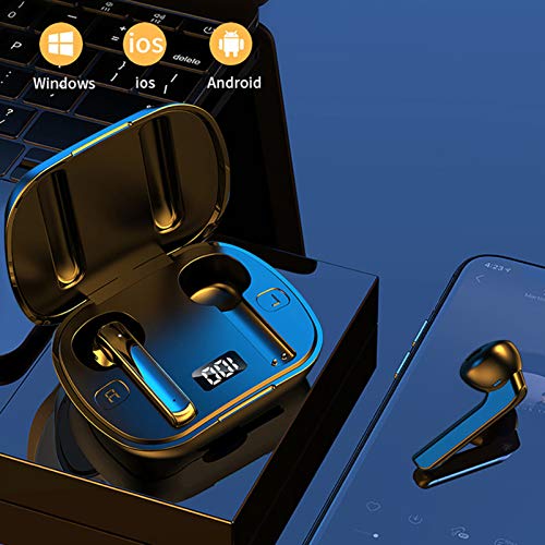 Sunffice Bluetooth Earbuds, Wireless Bluetooth 5.0 Headphones in Ear Earpieces with Charging Case, Hands-Free Headsets with Mic, LED Power Display,Touch Control for iPhone and Android(Black)