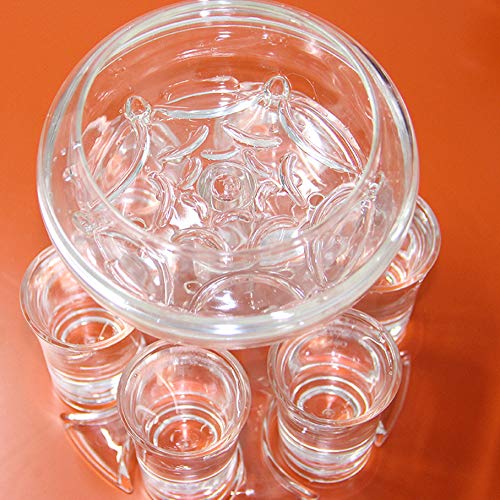 ALEVMOOM 6 Shot Glass Dispenser and Holder,Shots Dispenser for Filling Liquids,Multiple 6 Shot Dispenser,Bar Shot Dispenser,Cocktail Dispenser,Carrier Liquor Dispenser Drink Tool with Brush