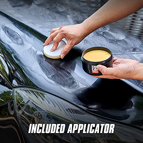 WEICA Ceramic Wax, Premium Carnauba Wax for Cars, Crystal Solid Wax Universal for New Car Paint - Polishing Waxing Makes Vehicle Shine & Dust-proof & Hydrophobic, Detail Protection Lasting (7 oz) Black