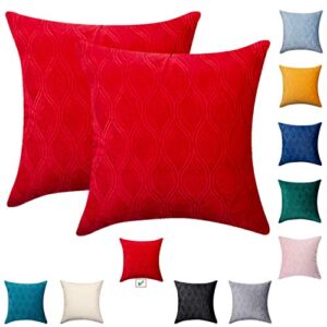 bright red throw pillows for couch (covers only) 18x18 - decorative pillow covers for sofa pillows, red pillow covers 18x18 pillow cover set of 2, velvet red pillows decorative throw pillows covers