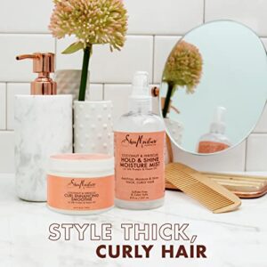 SheaMoisture Bundle Styling Cream Curly, Frizzy Hair Coconut & Hibiscus Curling Cream for Natural Hair 12oz, 8oz, Transparent