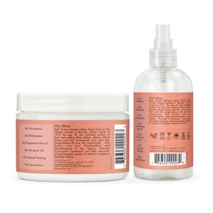 SheaMoisture Bundle Styling Cream Curly, Frizzy Hair Coconut & Hibiscus Curling Cream for Natural Hair 12oz, 8oz, Transparent