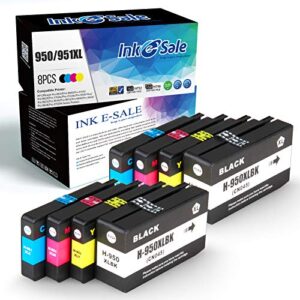 ink e-sale compatible 950 951 xl ink cartridge replacement for hp 950xl 951xl high yield ink cartridge 8-packs for use with hp officejet pro 8600 8610 8100 8630 8660 8640 8615 8625 251dw 271dw