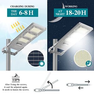 Lovus 800W Commercial Solar Street Light, Outdoor Solar Flood Light Dusk to Dawn with Remote Control and Motion Sensor for Parking Lot, Highway, Garage, Wall or Pole Mount, ST150-038