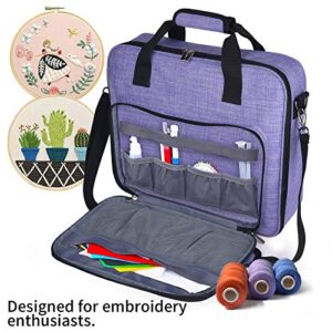 BAGLHER | Embroidery Storage Bag,Multifunctional Embroidery Project Bag,Large-Capacity Embroidery Kit (Embroidery Thread and Consumables) Storage Bag,with Shoulder Strap.(Bag Only)