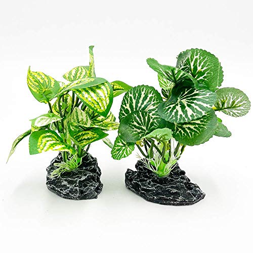 Smoothedo-Pets Aquarium Plants Betta Fish Tank Decorations 4inch/Small Size Soft Silk Artificial Plant Goldfish Waterscape Fish Hides Snake Tank/Reptiles Plants