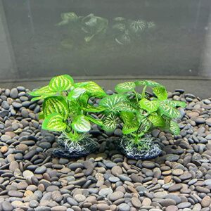 Smoothedo-Pets Aquarium Plants Betta Fish Tank Decorations 4inch/Small Size Soft Silk Artificial Plant Goldfish Waterscape Fish Hides Snake Tank/Reptiles Plants