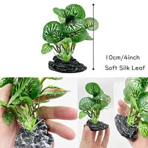 Smoothedo-Pets Aquarium Plants Betta Fish Tank Decorations 4inch/Small Size Soft Silk Artificial Plant Goldfish Waterscape Fish Hides Snake Tank/Reptiles Plants