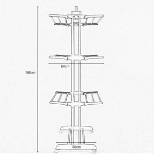 Kentaly Clothes Drying Rack, 3-Tier Collapsible Rolling Dryer Clothes Hanger Adjustable Large Stainless Steel Garment Laundry Racks with Foldable Wings Indoor Outdoor