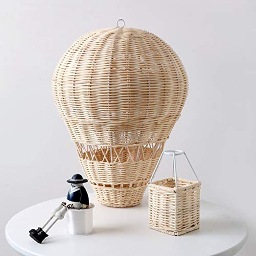 xiuersty Rattan Hot Air Balloon Wall Decor Woven Wall Hanging Hot Air Balloon for Kids Room Art Photography Apartment Dorm Room Backdrop Pendant Decoration