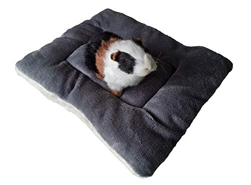 NA PAWSINSIDE Guinea Pig Bed Small Animals Winter Cage Bed Warm Fleece Pad Mat for Bunny, Guinea-Pigs, Ferrets, Hamsters, Chinchillas and Hedgehogs (Large, Grey)