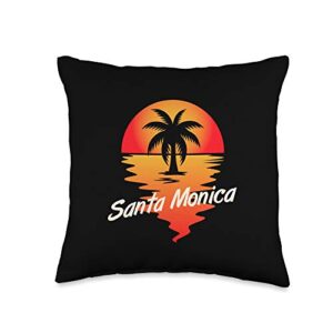 santa monica usa california gift santa monica usa california travel vacation souvenir beach throw pillow, 16x16, multicolor