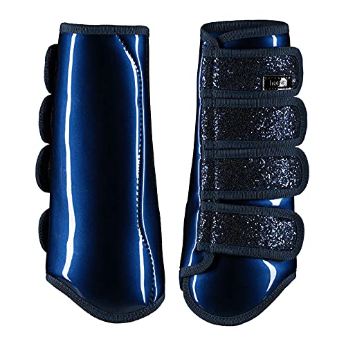 HORZE Protection Boots with Glitter - Dark Blue - Horse