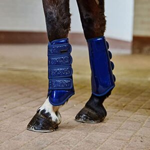 HORZE Protection Boots with Glitter - Dark Blue - Horse