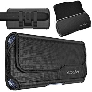 stronden holster for samsung galaxy s23 plus, s22 plus, s21 plus, s20 plus - military grade nylon belt holster with metal clip & magnetic closure (fits otterbox commuter case on)