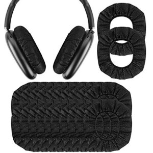 geekria 30 pairs disposable headphones ear cover for over-ear headset earcup, stretchable sanitary ear pads cover, hygienic ear cushion protector (m/black)