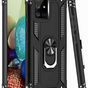 LUMARKE Galaxy A71 5G Case,Pass 16ft. Drop Tested Military Grade Cover with Magnetic Ring Kickstand Compatible with Car Mount Holder,Protective Phone Case for Samsung Galaxy A71 5G Black