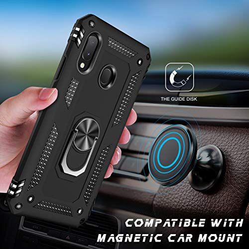 MERRO Galaxy A20 Case with Screen Protector,Galaxy A30 Cover Pass 16ft Drop Test Military Grade Shockproof Protective Phone Case with Magnetic Kickstand for Samsung Galaxy A20/A30 Black