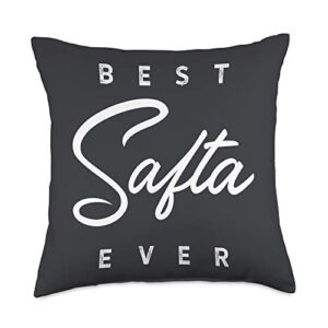 safta gifts best safta ever gift throw pillow, 18x18, multicolor