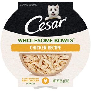 cesar wholesome bowls adult soft wet dog food chicken recipe, 3 ounce (pack of 10)