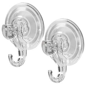 suction cup hooks with key lock, heavy duty vacuum shower suction cup hook wall door glass window bathroom kitchen suction wreath hanger,clear,2pcs
