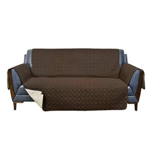 rbsc home sofa slipovers waterproof sofa covers for dogs, couch, loveseat and large sofas (brown, 68")
