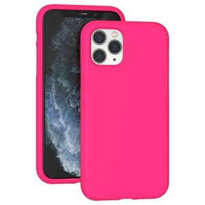 k tomoto compatible with iphone 11 pro max case 6.5 inch, full body protection liquid silicone gel rubber cover with microfiber lining, thick shockproof protective phone cases, hot pink