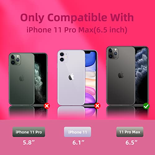 K TOMOTO Compatible with iPhone 11 Pro Max Case 6.5 Inch, Full Body Protection Liquid Silicone Gel Rubber Cover with Microfiber Lining, Thick Shockproof Protective Phone Cases, Hot Pink