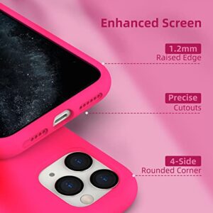 K TOMOTO Compatible with iPhone 11 Pro Max Case 6.5 Inch, Full Body Protection Liquid Silicone Gel Rubber Cover with Microfiber Lining, Thick Shockproof Protective Phone Cases, Hot Pink