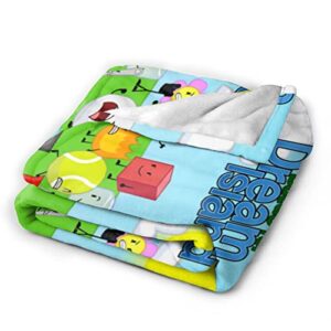 Bfdi-Battle for Dream-Island Plush Blanket Ultra-Soft Flannel Throw 3D Printing Fuzzy Blankets for Adults Kids 60"X50"