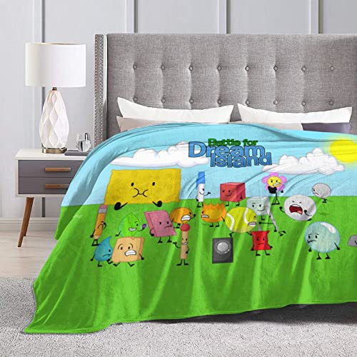 Bfdi-Battle for Dream-Island Plush Blanket Ultra-Soft Flannel Throw 3D Printing Fuzzy Blankets for Adults Kids 60"X50"