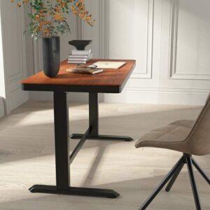 KOBLE Juno 48” Electric Height-Adjustable Desk with Black Frame and Walnut Foil Top