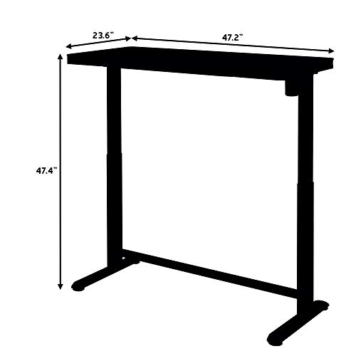 KOBLE Juno 48” Electric Height-Adjustable Desk with Black Frame and Walnut Foil Top