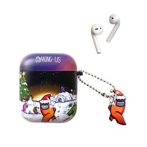 video game airpods charging case cover cute cartoon airpods case silicone airpod cover with keychain cute earbud case airpods for kids teens girls boys. (video game 1)