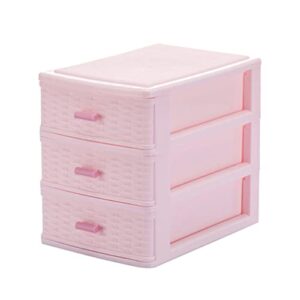 doitool drawer desktop storage organiser 3 layer large capacity cosmetic storage case jewelry holder box storage container for vanity bathroom counter dresser pink
