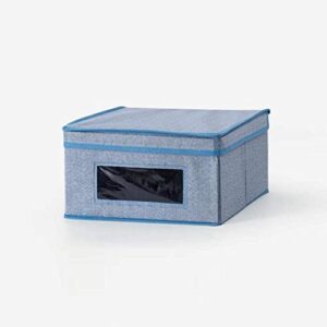 zyhmw fabric closet storage box with lid - large storage box forin the wardrobe - perfect clothes storage box with lid (color: blue, size : 15.7 x 11.8 x 9.8 inches)