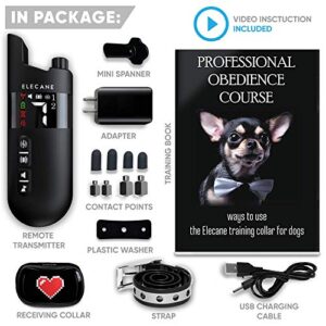 Mini Training Collar for Small Dogs 5-15lbs - Rechargeable Pet Obedience Trainer with Remote Control - Waterproof, 1000-Foot Range - Beeping Sound & Vibration Mode - 6 to 26-Inch Adjustable Strap