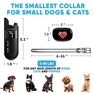 Mini Training Collar for Small Dogs 5-15lbs - Rechargeable Pet Obedience Trainer with Remote Control - Waterproof, 1000-Foot Range - Beeping Sound & Vibration Mode - 6 to 26-Inch Adjustable Strap