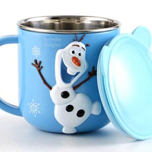 Everyday Delights Disney Frozen Olaf Blue Stainless Steel Insulated 3D Cup with Lid,250ml