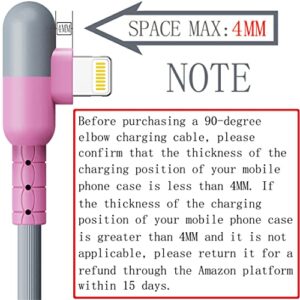 iPhone Charger 90 Degree Right Charging Cord 4Colorful Lightning Cable 6FT 4Packs [Apple MFi Certified] for Apple Charger, iPhone 13/12/11/SE/Xs/XS Max/XR/X/8 Plus/7/6 Plus (Grey+)