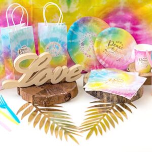 Joyful Toys Tie Dye Party Bags Pack of 16 - Goodie Gift Bags with Handle for Candy Favors & Treats | Ideal for 70s Pastel Tie Dye Hippie Party Decorations & Party Supplies