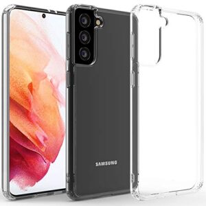 restoo samsung galaxy s21 + plus case,slim clear case with 4 [shock absorption] corners hard pc back soft tpu bumper for samsung galaxy s21 + plus 5g 2021-clear