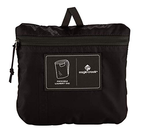 Eagle Creek Pack-It Isolate Travel Laundry Bag - Ultra-Lightweight and Odor- and Water-Resistant with Drawstring Cinch Closure, Packs Into its Own Zipper Pocket, Black