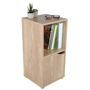 home basics cube shelves natural wood storage shelf with doors, room organizer, clothes storage, home décor, bookshelf, toy organizer cabinets for home & office cabinet-style (2 cube)